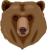 Tired Brown Bear Head Clip Art
